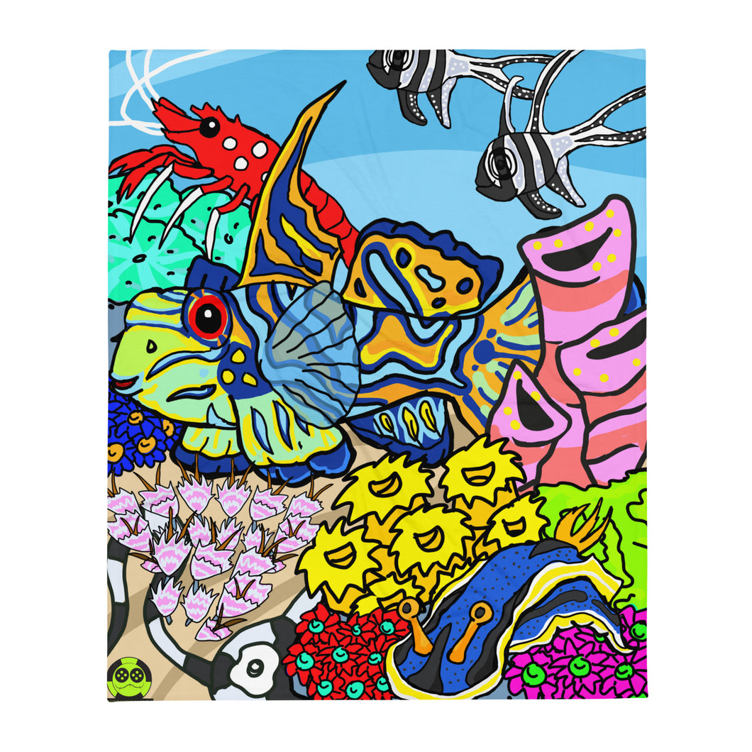 Fishy Friends: Mandarin Goby Throw Blanket