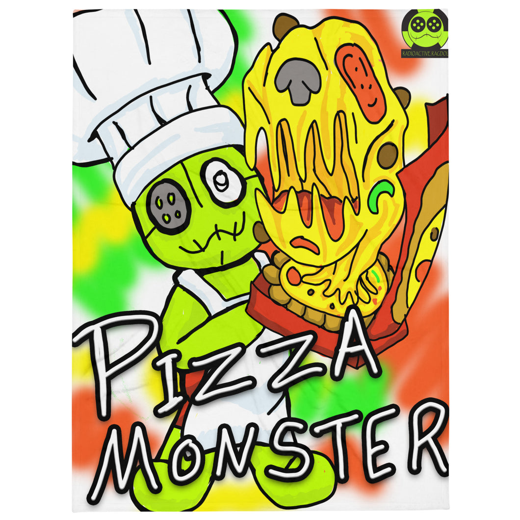 Raggy Pizza Monster Throw Blanket