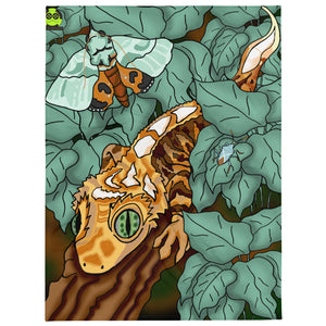 Repty Friends: Crested Gecko Throw Blanket